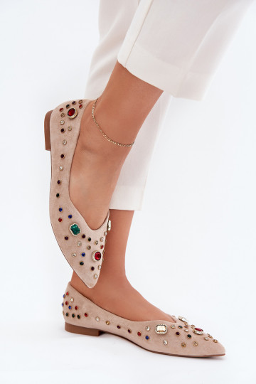 Baleriinad Pealiste omad Kaunistustega Kryształkami beeži värvi Valena 2