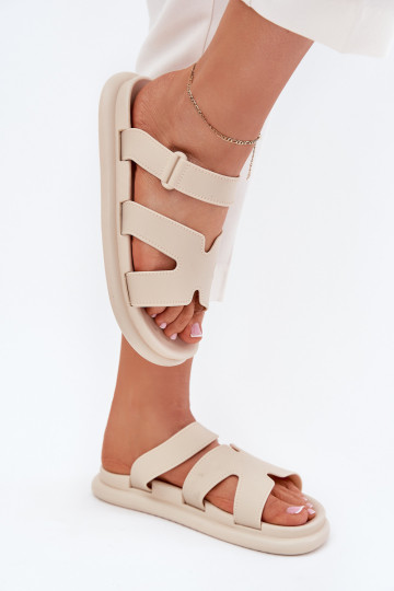 kummist naiste plätud rihmadega beeži värvi Tavirae