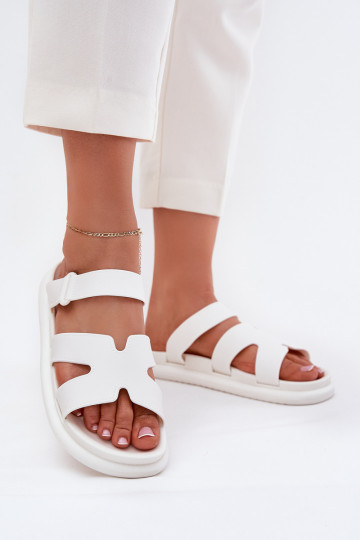 kummist naiste plätud rihmadega valget värvi Tavirae 2