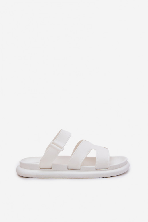 kummist naiste plätud rihmadega valget värvi Tavirae