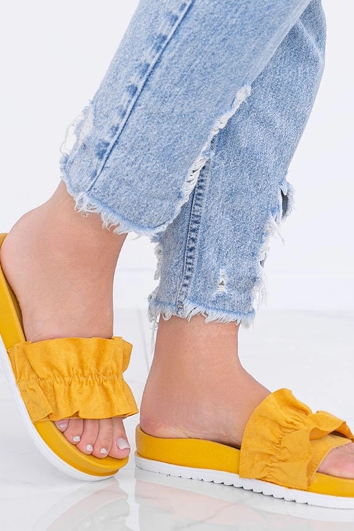 Sinise värvi sandaalid volangidega,...