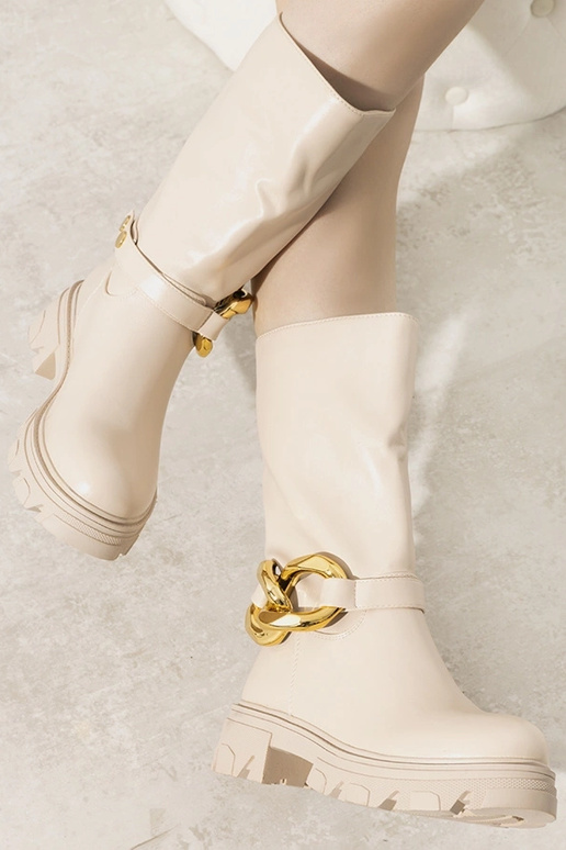 Beežid isoleeritud poolsaapad ketiga...