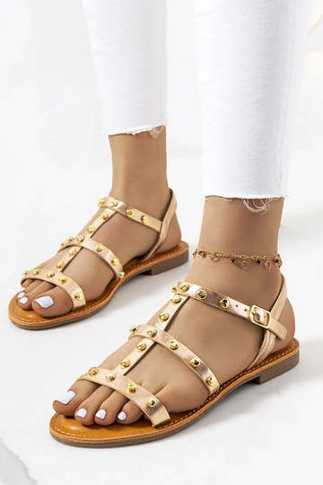 Roosad metallist sandaalid,...