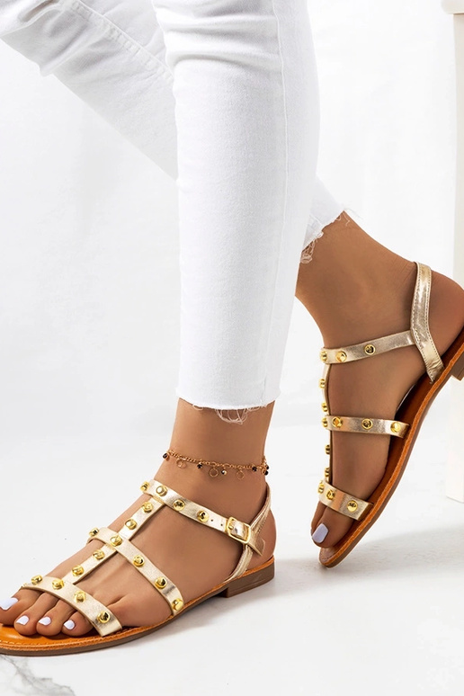 Kuldse metallist sandaalid, „Somerset"