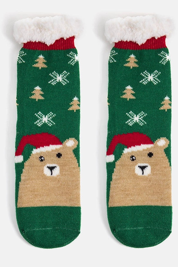 Rohelised soojad sokid Teddy Bear Challiga