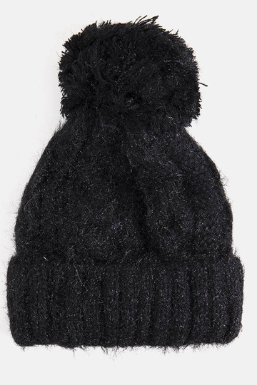 Karloti Must Pompom Müts