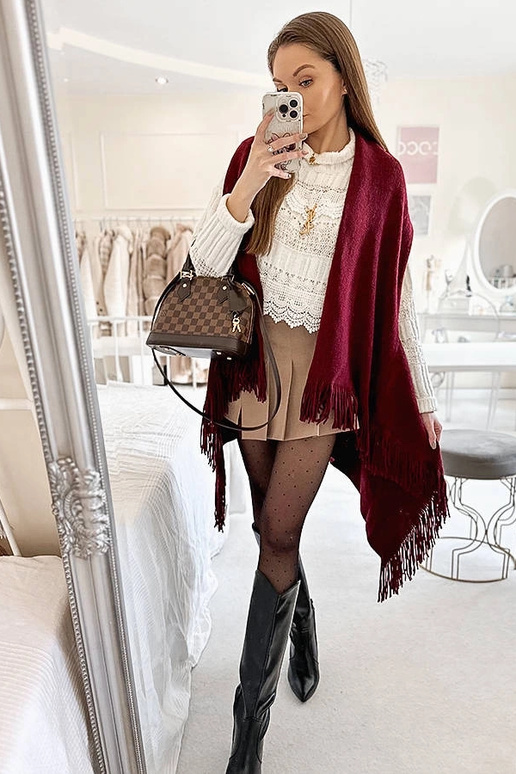 Burgundia Fringe Sall juuni