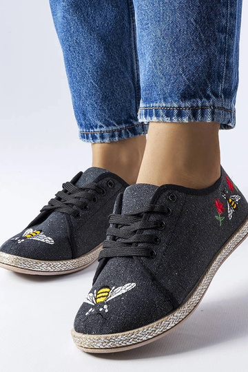 Malia mustad sädelevad espadrillid