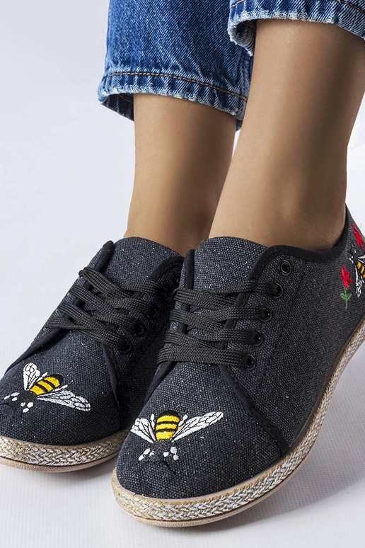 Malia mustad sädelevad espadrillid