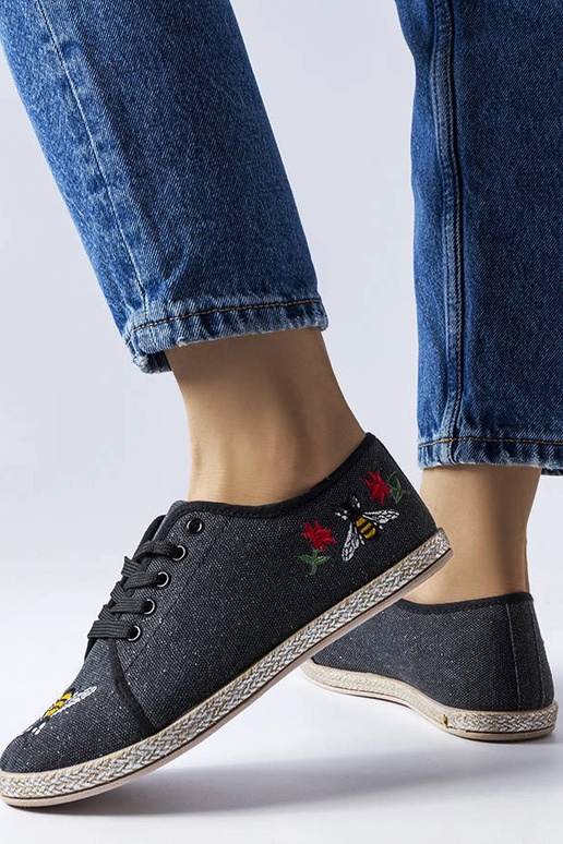 Malia mustad sädelevad espadrillid