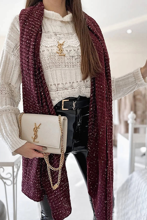 Khalil Burgundia täpiline sall