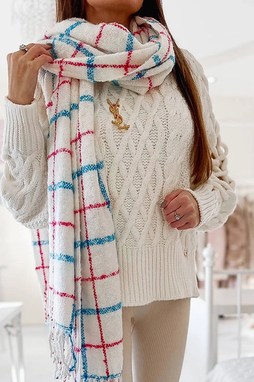 Rachael valge ruuduline sall