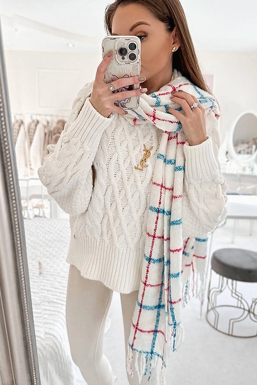 Rachael valge ruuduline sall