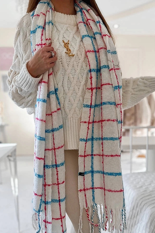 Rachael valge ruuduline sall