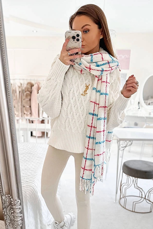 Rachael valge ruuduline sall