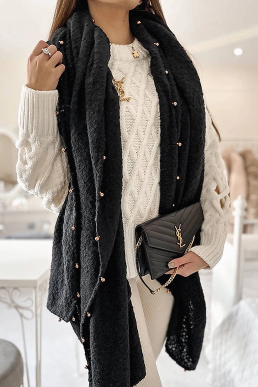 Yvonne musta helmestega sall