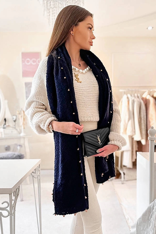 Meresinine rätik kuldsete helmestega...