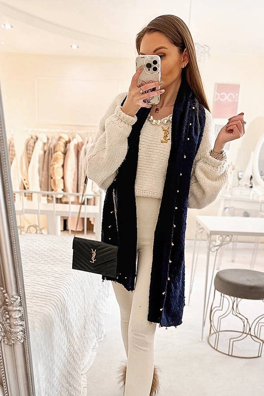 Meresinine rätik kuldsete helmestega...