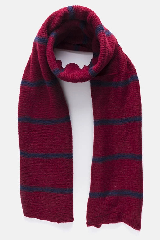 Burgundia merevärvi triipudega sall Kari