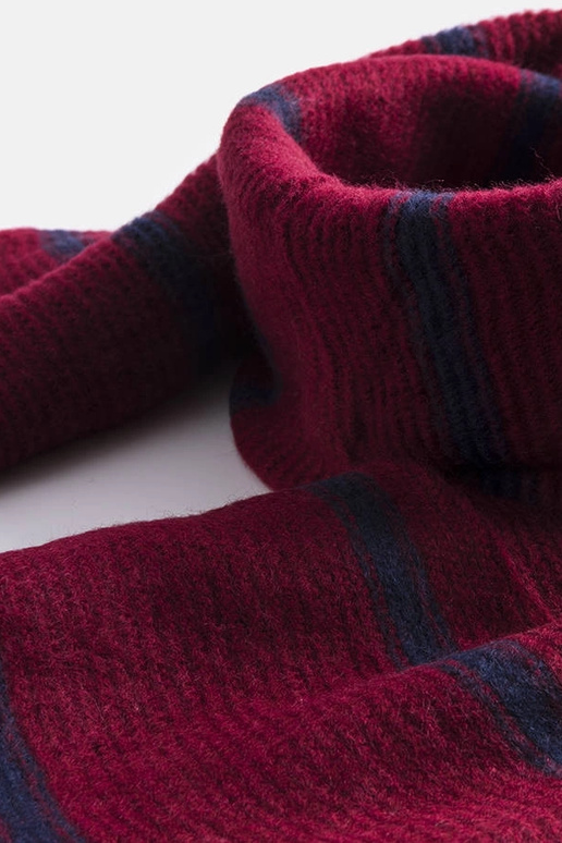 Burgundia merevärvi triipudega sall Kari