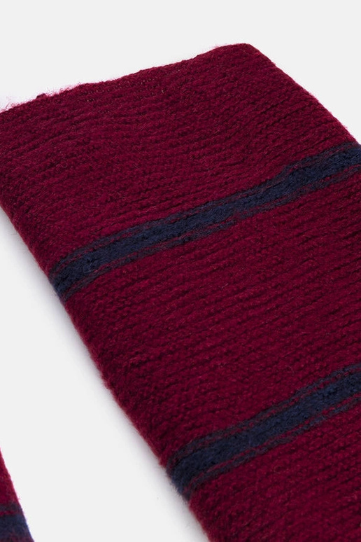 Burgundia merevärvi triipudega sall Kari