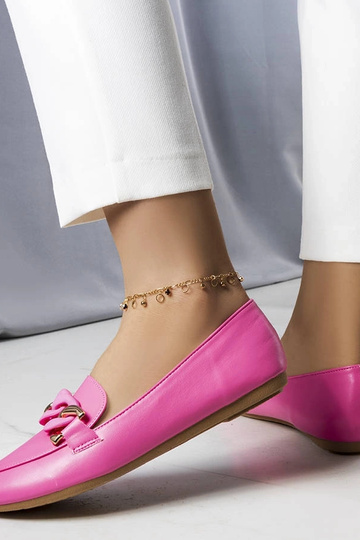 Mamie Pink Chain Moccassins 2