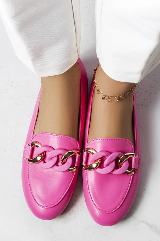 Mamie Pink Chain Moccassins