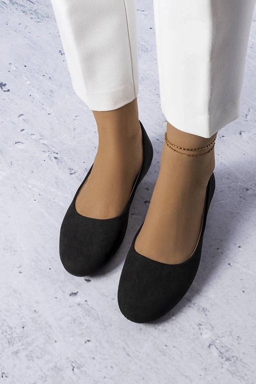 Mustad baleriinid nahast sisetallaga...