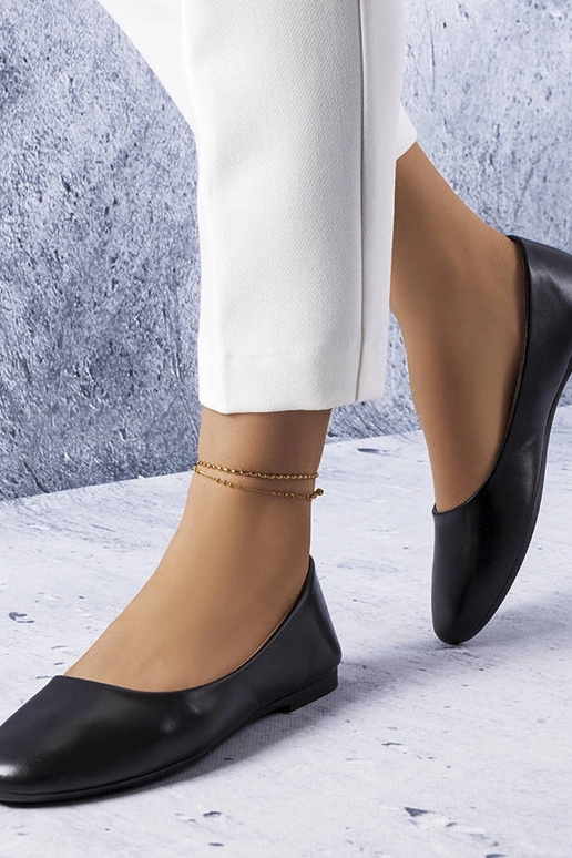 Mustad baleriinid nahast sisetallaga...