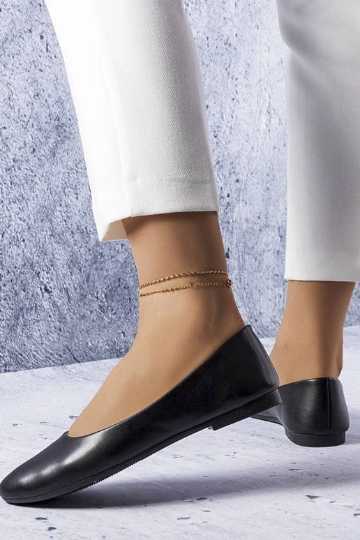 Mustad baleriinid nahast sisetallaga...