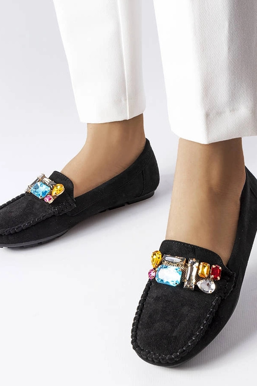 Mustad mokasiinid nahast sisetallaga,...