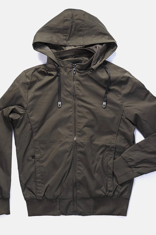 Roheline meeste Brault kapuutsiga...