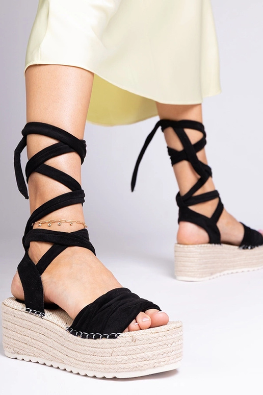 Mustad Loiseau platvormi espadrillid