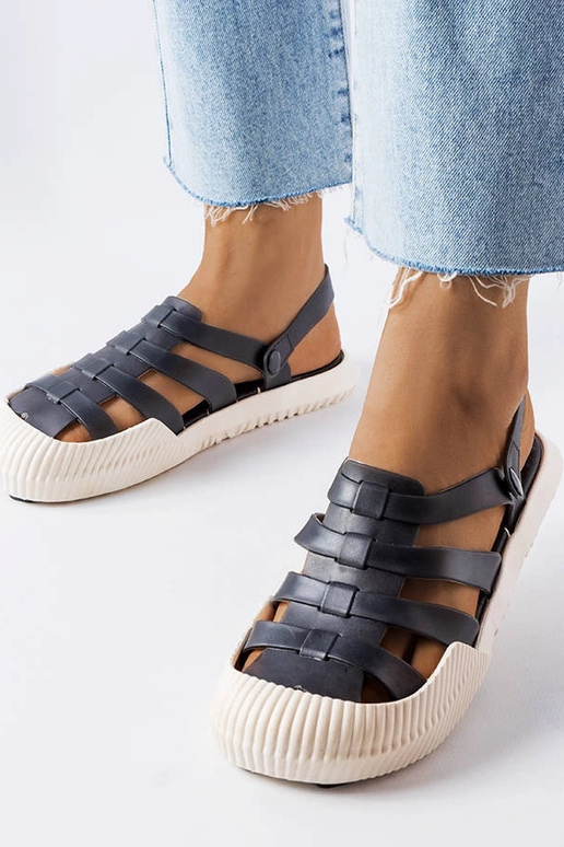 Mustad kummist Cantoni sandaalid