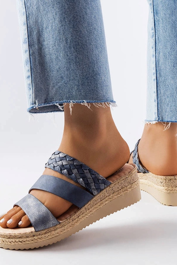 Sinised Boston Wedge sandaalid