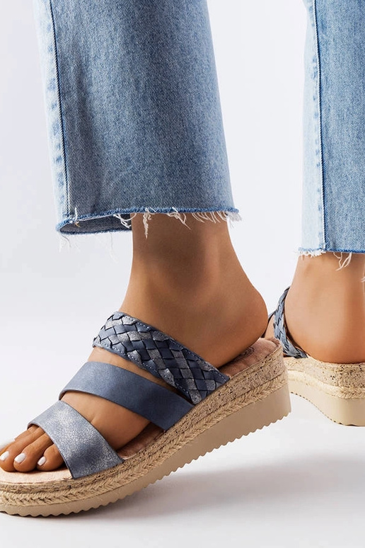 Sinised Boston Wedge sandaalid