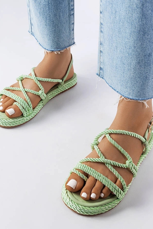 Burwelli rohelised kootud sandaalid
