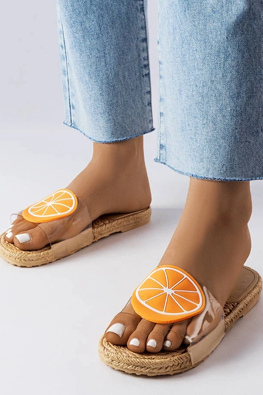 Selged sandaalid apelsiniga, „Foddie"