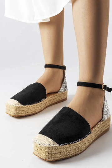 Mustad espadrillid sädeleva vahetükiga Myasia