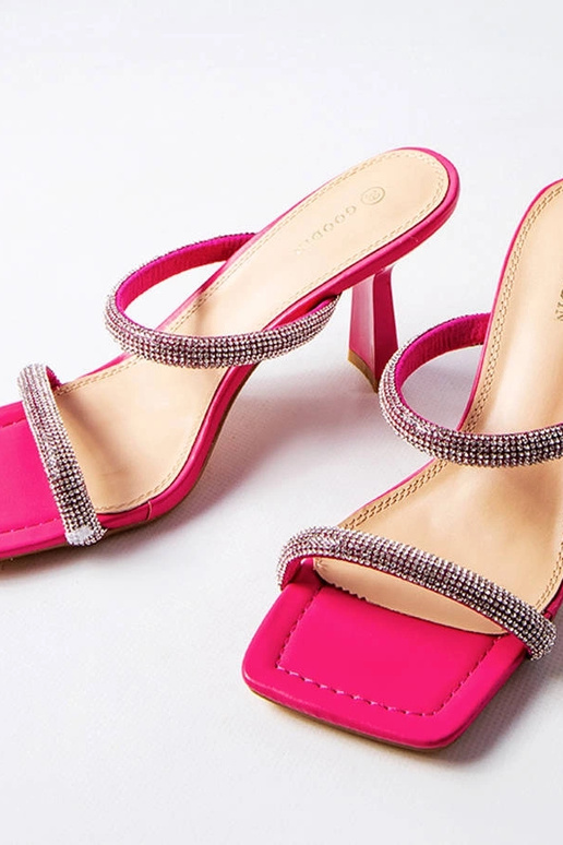 Evelina roosad kõrge kontsaga muulad