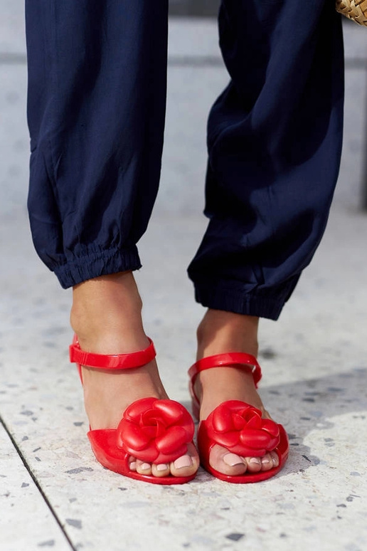 Punased balletikorterid Lucchese lillega