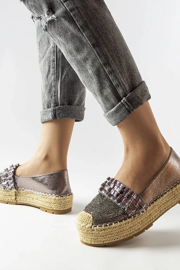 Lauro hõbedased tsirkoon espadrillid - põimitud tald 2
