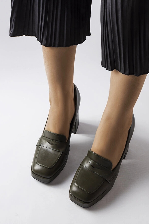 Tumerohelised pumbad kõrge kontsaga Inès