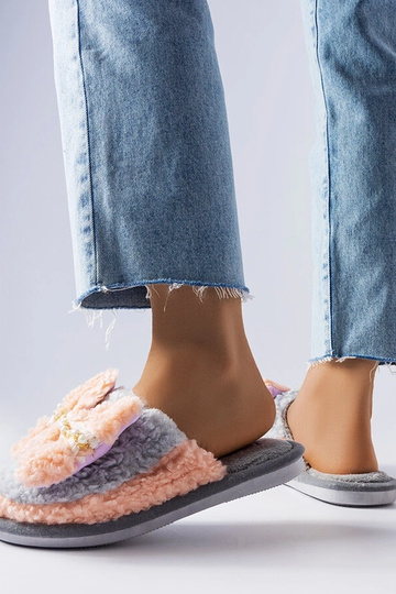 Hallid ja roosad vibuga sussid 2