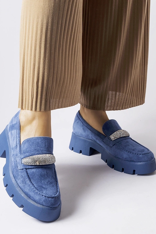 Sinised mokassiinid tsirkoonidega...