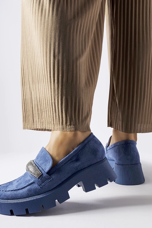 Sinised mokassiinid tsirkoonidega...