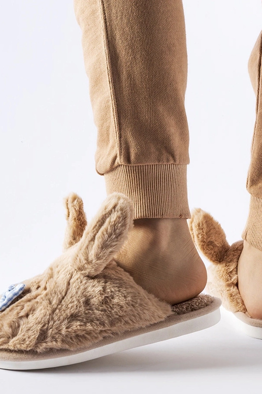 Beežid kõrvade ja kaarega sussid Bruna