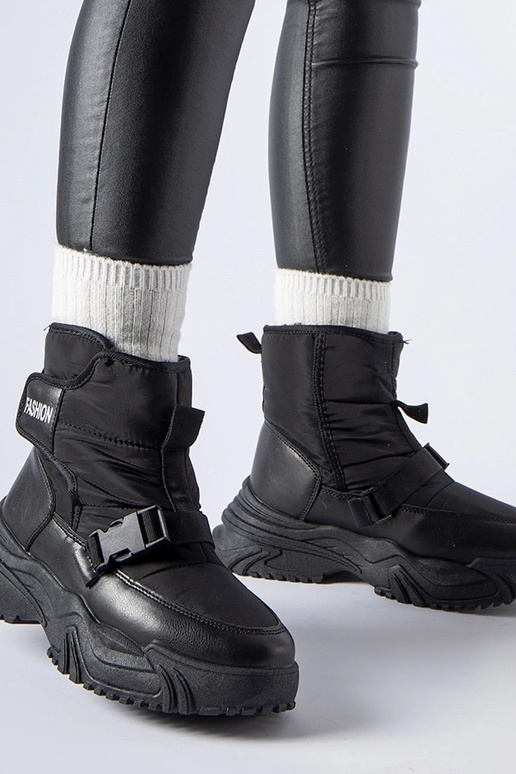 Mustad soojustatud lumesaapad Velcro...