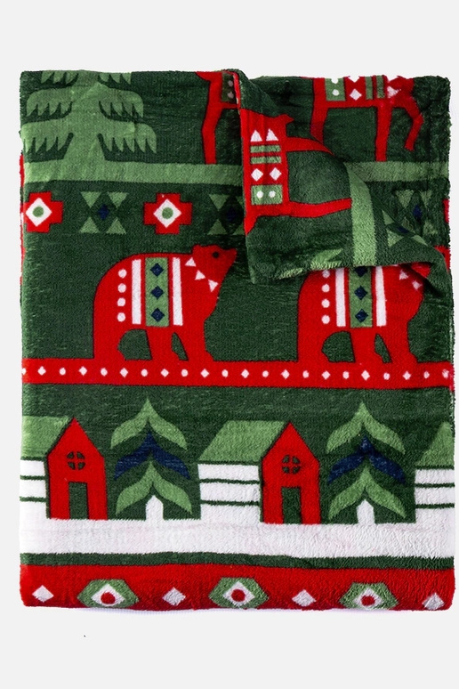 Roheline jõulumustritega tekk Mary