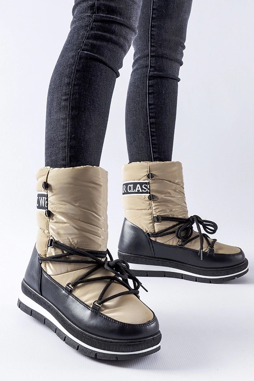 Tumedad beežid talvesaapad platvormil...